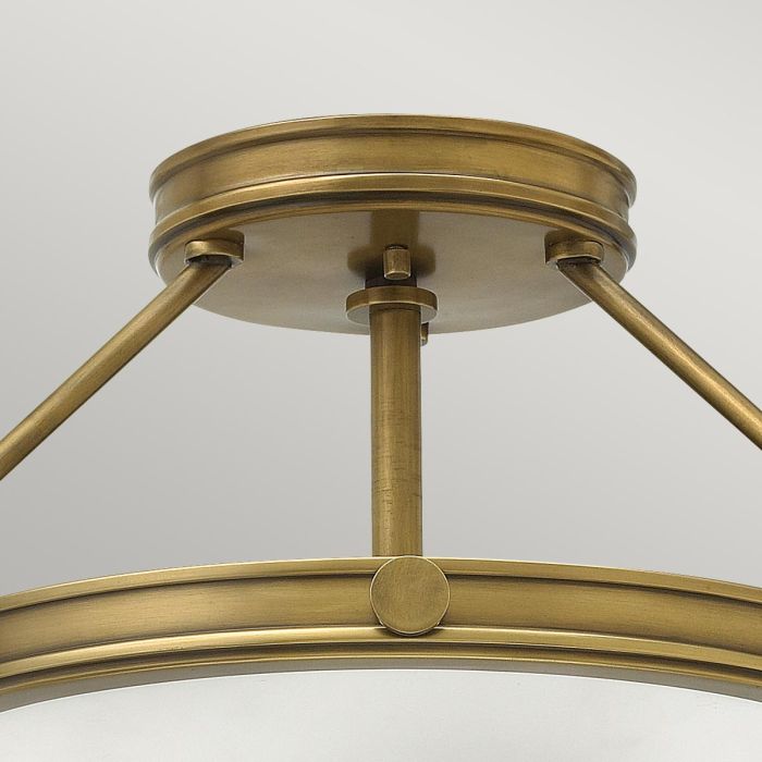 Collier 3 Light Semi-Flush - Heritage Brass