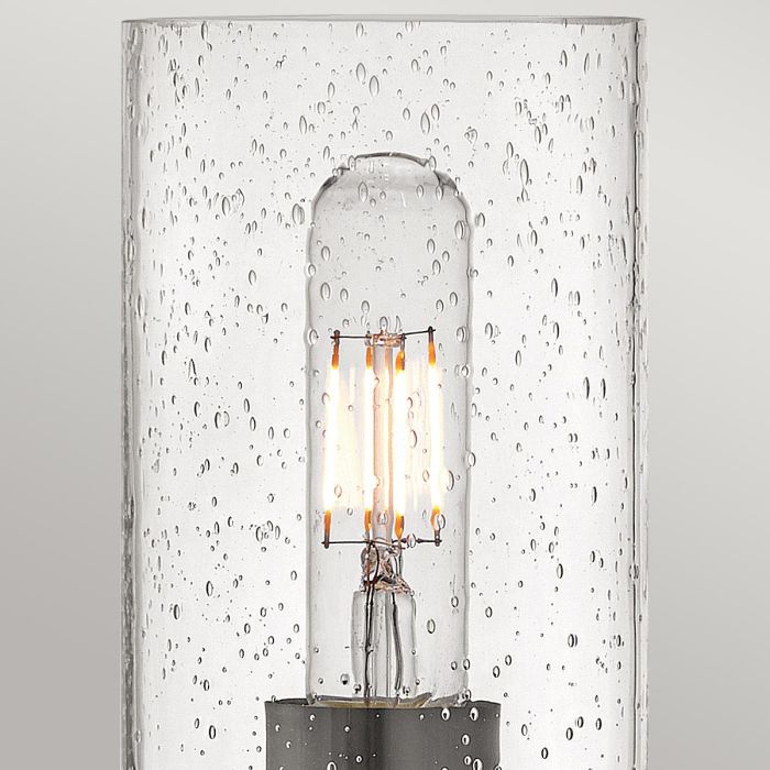 Collier 1 lt Wall Light with Clear Seeded glass - Black Oxide