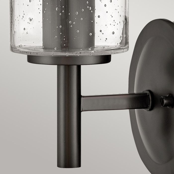 Collier 1 lt Wall Light with Clear Seeded glass - Black Oxide