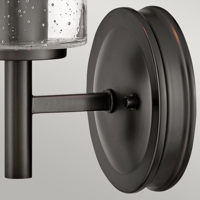 Collier 1 lt Wall Light with Clear Seeded glass - Black Oxide
