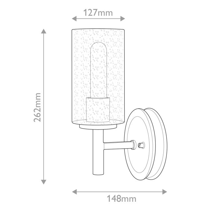 Collier 1 lt Wall Light with Clear Seeded glass - Black Oxide