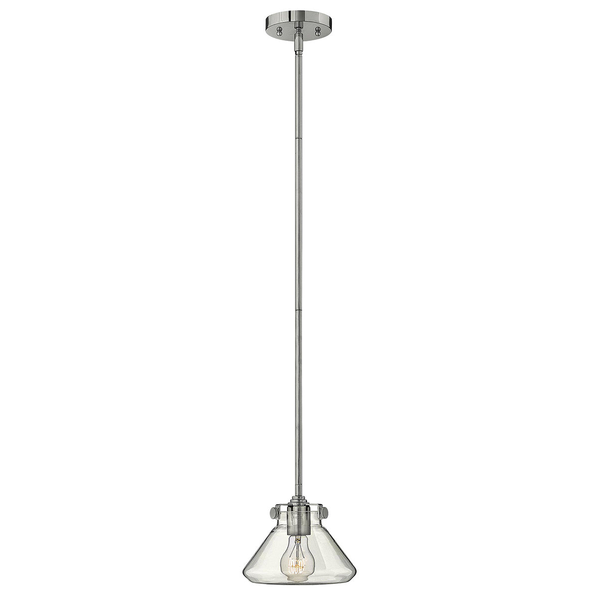 Congress 1 Light Clear Straight Glass Pendant – Chrome