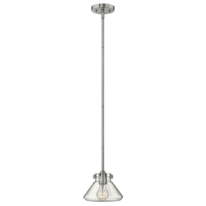 Congress 1 Light Clear Glass Pendant - Chrome