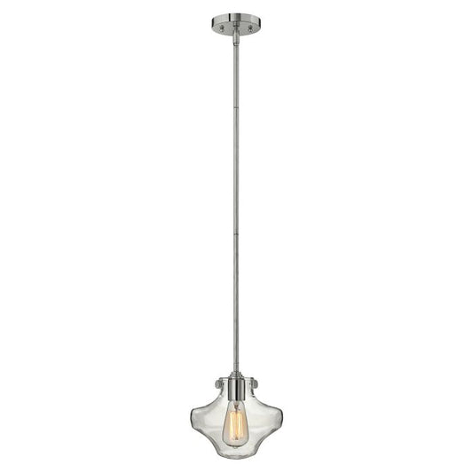 Congress 1 Light Clear Tiered Glass Pendant - Chrome