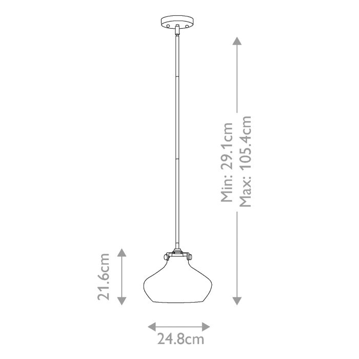 Congress 1 Light Pendant - Chrome