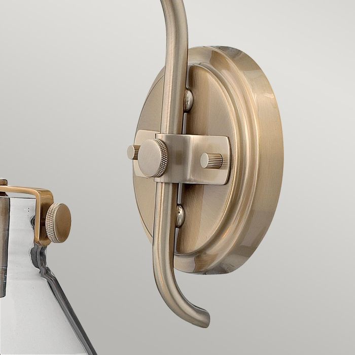 Congress 1 Light Clear Glass Wall Light - Brushed Caramel