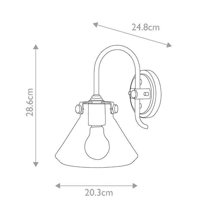 Congress 1 Light Clear Glass Wall Light - Chrome