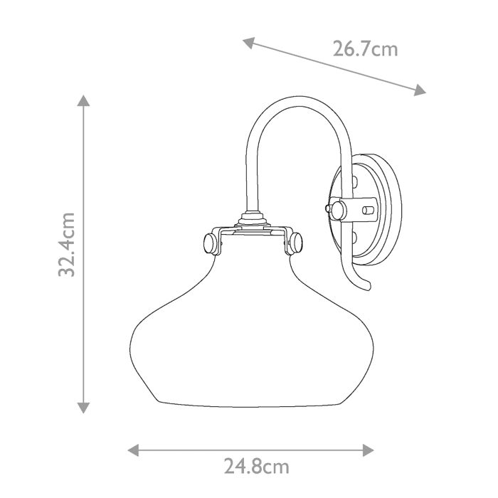 Congress 1 Light Wall Light - Chrome