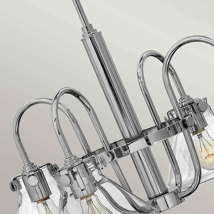 Congress 4 Light Clear Glass Chandelier - Chrome