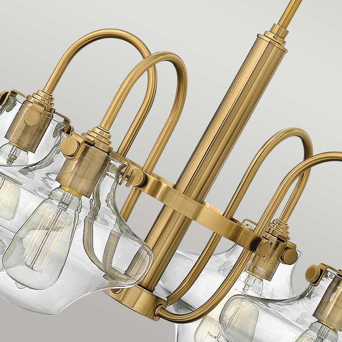 Congress 4 Light Clear Tiered Glass Chandelier - Brushed Caramel