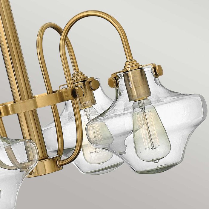 Congress 4 Light Clear Tiered Glass Chandelier - Brushed Caramel