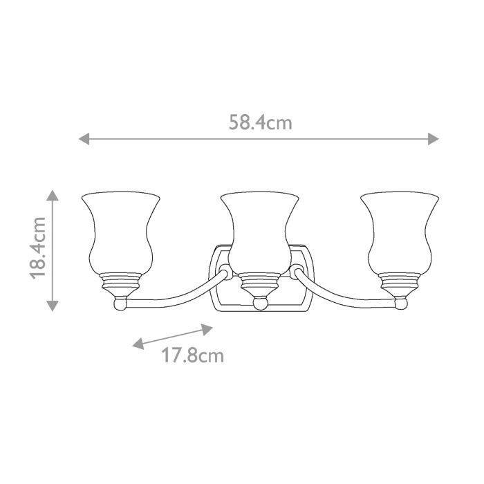 Constance 3 Light Above Mirror Light - Polished Chrome
