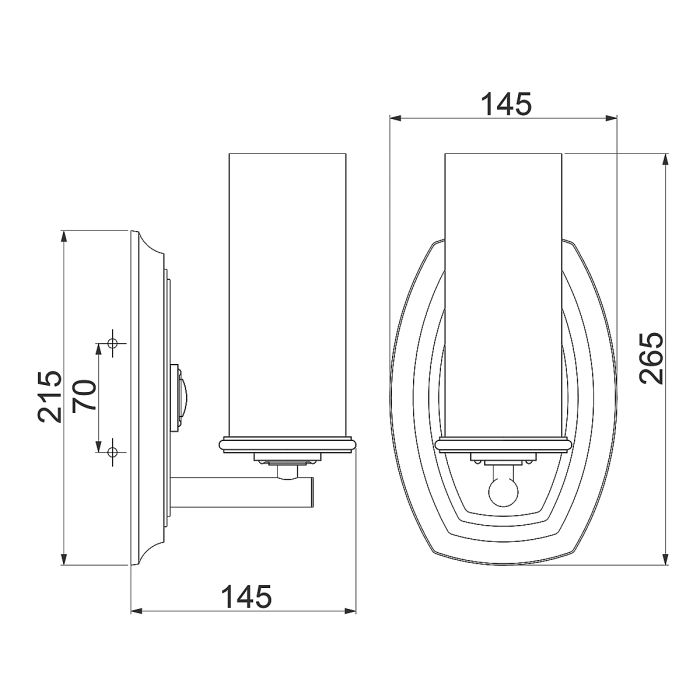 Dakota 1 Light Wall Light - Polished Antique Nickel