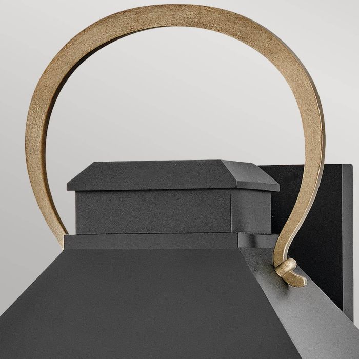 Dawson 1 lt Outdoor Large Wall Lantern - Black with Burnished Bronze accent