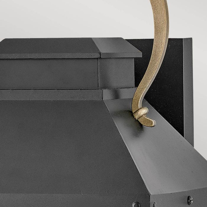 Dawson 1 lt Outdoor Medium Wall Lantern - Black with Burnished Bronze accent