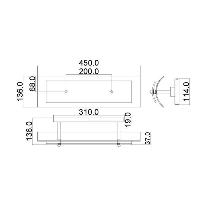 Duet 2 Light Wall Light - Polished Chrome
