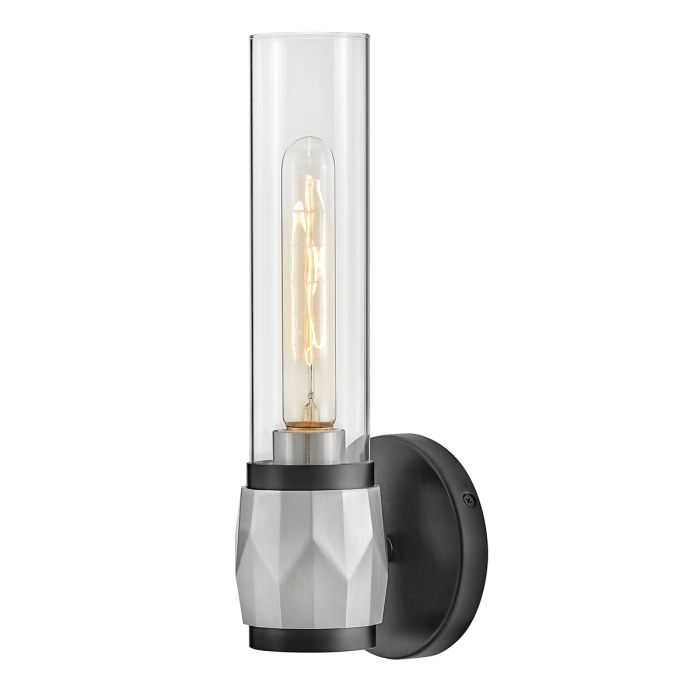 Ellison 1 lt Wall Light. - Black with Brushed Nickel