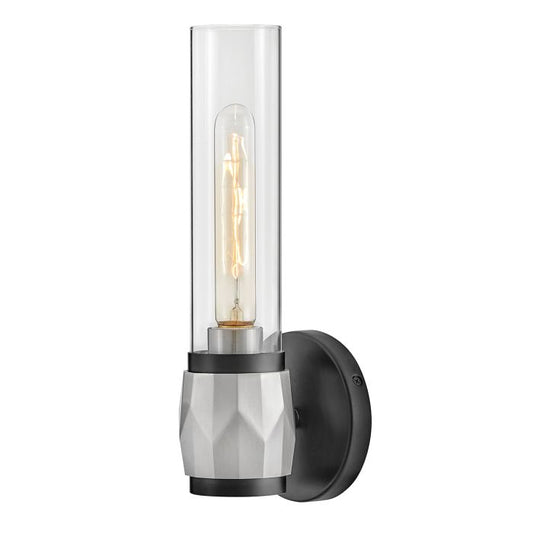 Ellison 1 lt Wall Light. - Black with Brushed Nickel