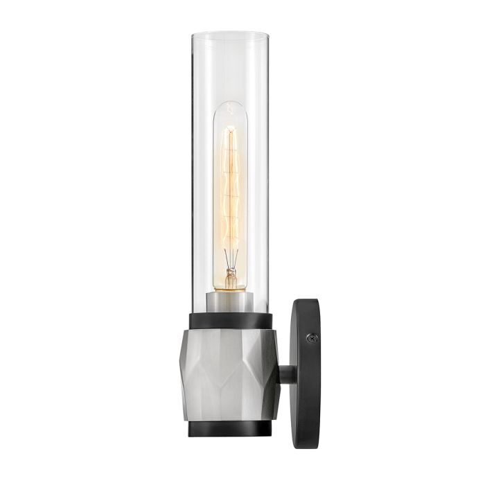 Ellison 1 lt Wall Light. - Black with Brushed Nickel