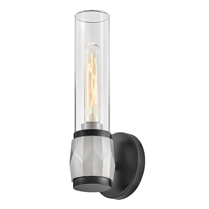 Ellison 1 lt Wall Light. - Black with Brushed Nickel