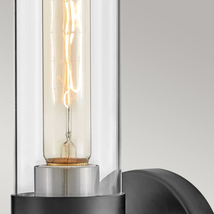 Ellison 1 lt Wall Light. - Black with Brushed Nickel