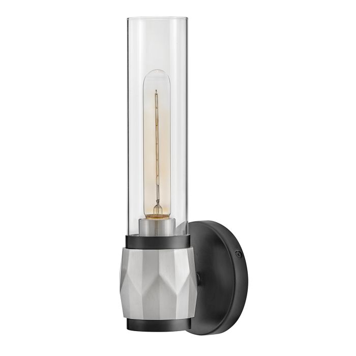 Ellison 1 lt Wall Light. - Black with Brushed Nickel