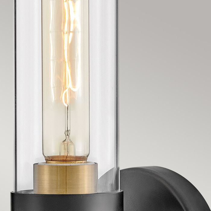 Ellison 1 lt Wall Light. - Black with Heritage Brass