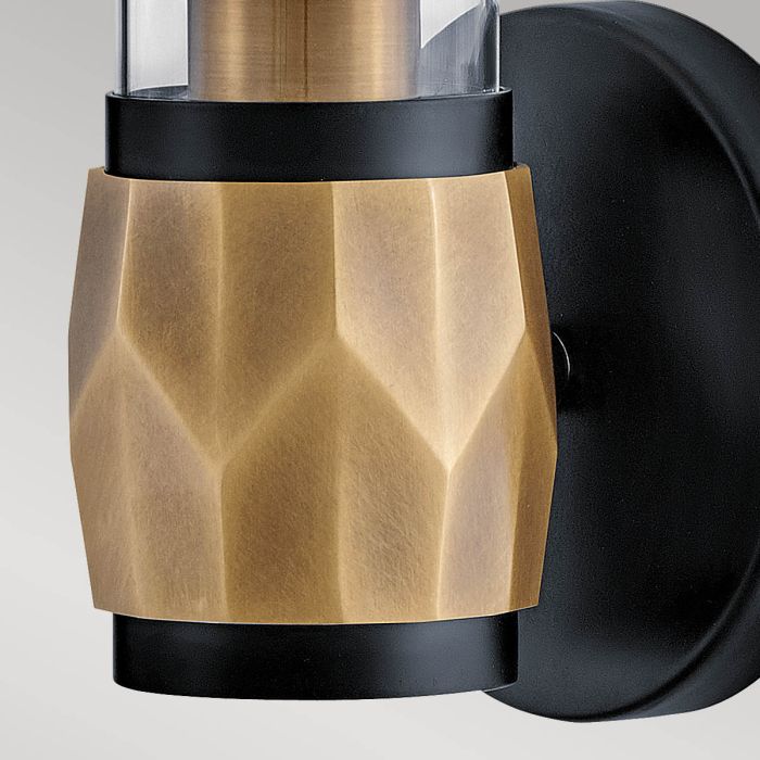 Ellison 1 lt Wall Light. - Black with Heritage Brass
