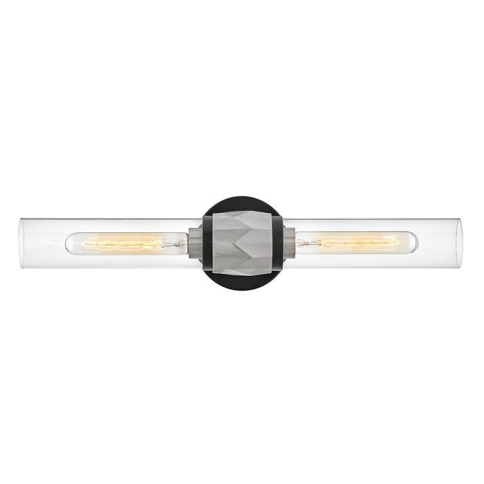 Ellison 2 lt Wall Light - Black with Brushed Nickel