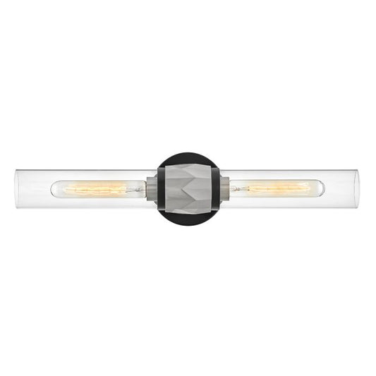 Ellison 2 lt Wall Light - Black with Brushed Nickel