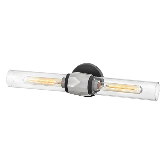 Ellison 2 lt Wall Light - Black with Brushed Nickel