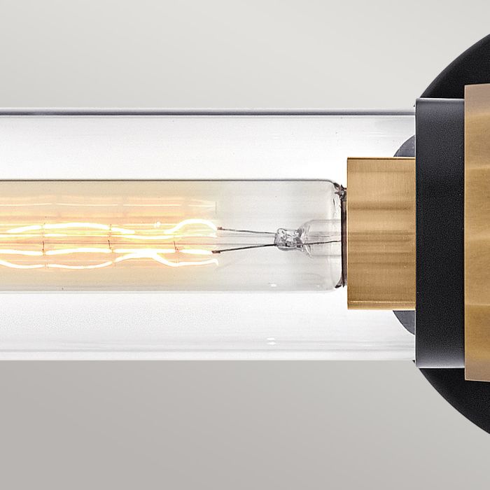 Ellison 2 lt Wall Light - Black with Heritage Brass