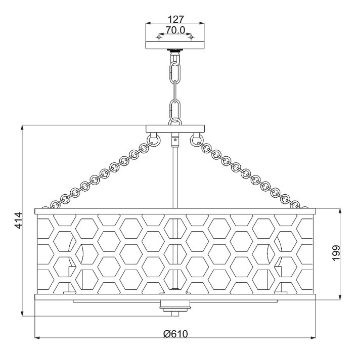 Felix 6 Light Pendant - Sunset Gold
