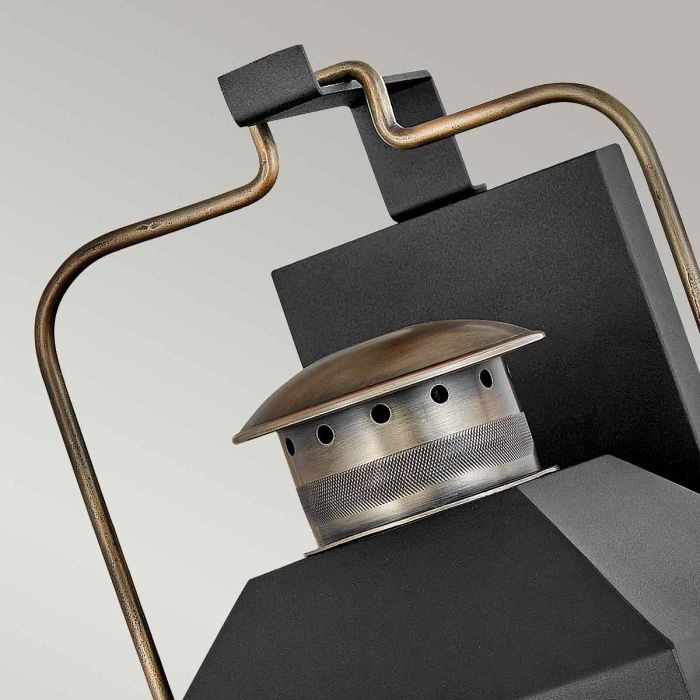 Fitzgerald 3 Light Large Wall Lantern - Textured Black with Burnished Bronze