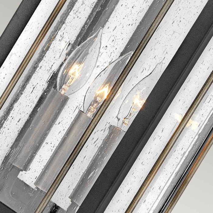 Fitzgerald 3 Light Large Wall Lantern - Textured Black with Burnished Bronze