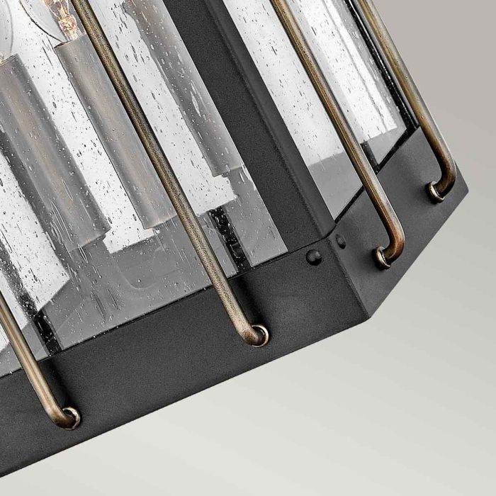 Fitzgerald 3 Light Large Wall Lantern - Textured Black with Burnished Bronze