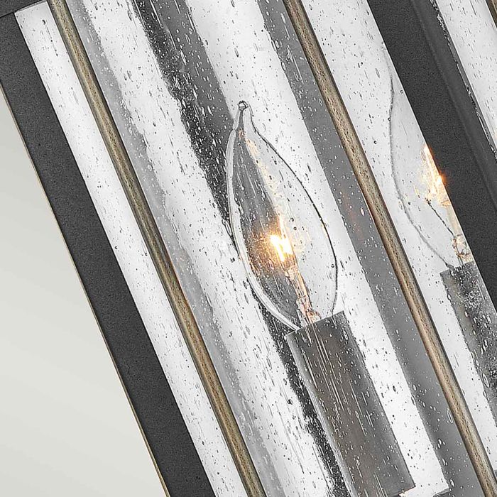 Fitzgerald 2 Light Medium Wall Lantern - Textured Black with Burnished Bronze