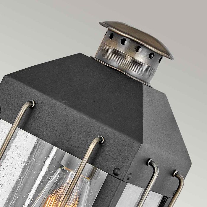 Fitzgerald 1 Light Small Wall Lantern - Textured Black with Burnished Bronze