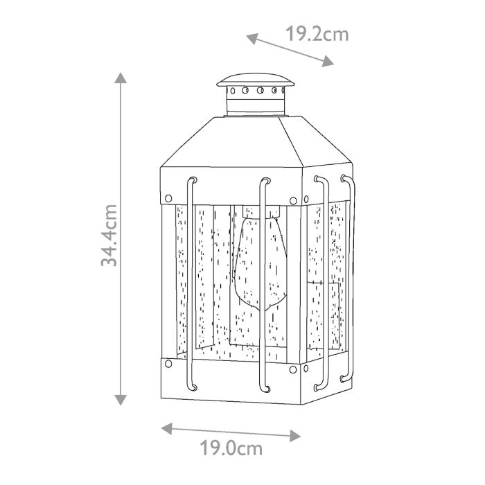 Fitzgerald 1 Light Small Wall Lantern - Textured Black with Burnished Bronze