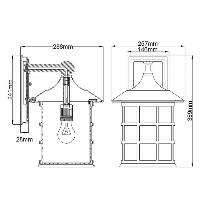 Freeport 1 Light Large Wall Lantern - Textured White