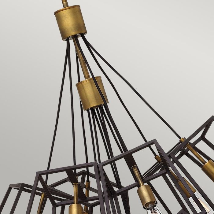 Fulton 13 Light Large Foyer Chandelier - Bronze and Brass
