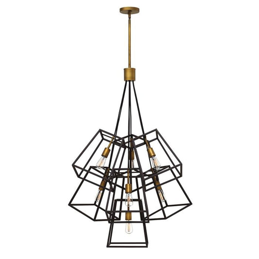 Fulton 7 Light Chandelier - Bronze and Brass