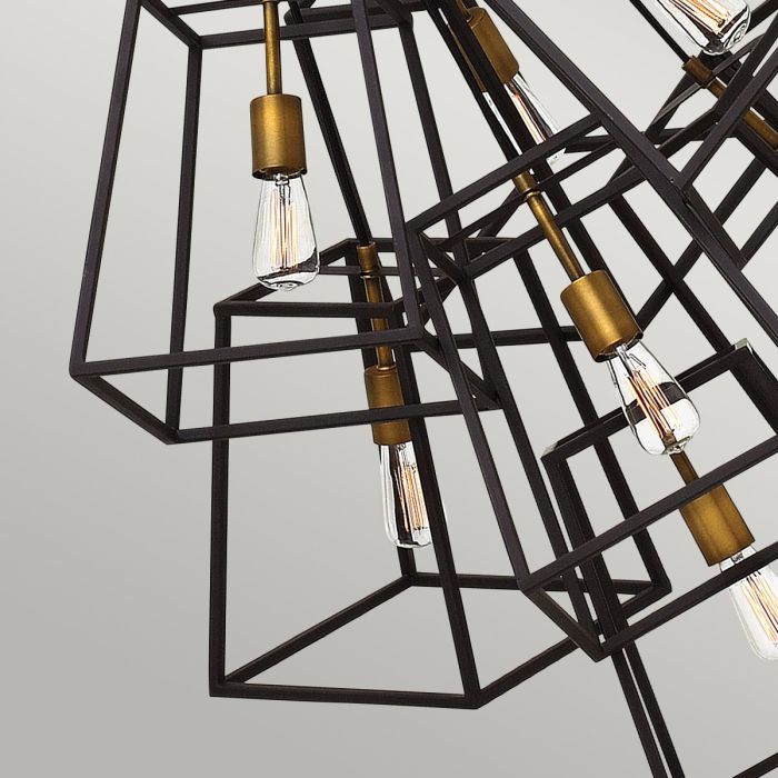 Fulton 7 Light Chandelier - Bronze and Brass