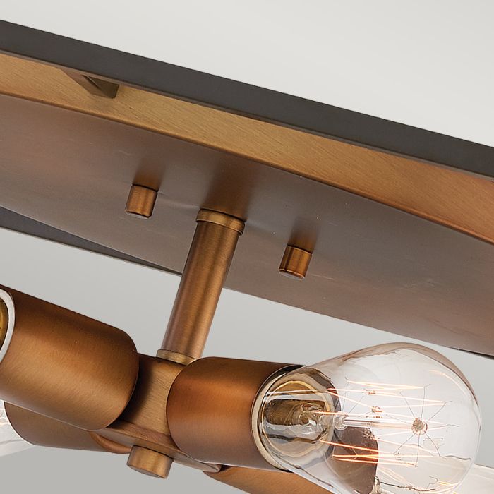 Fulton 4 Light Flush - Bronze and Brass
