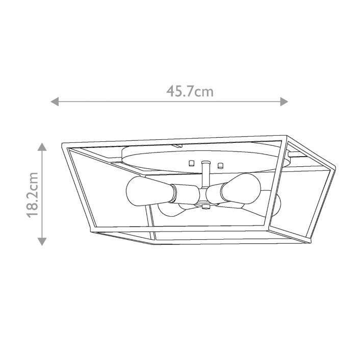 Fulton 4 Light Flush - Bronze and Brass