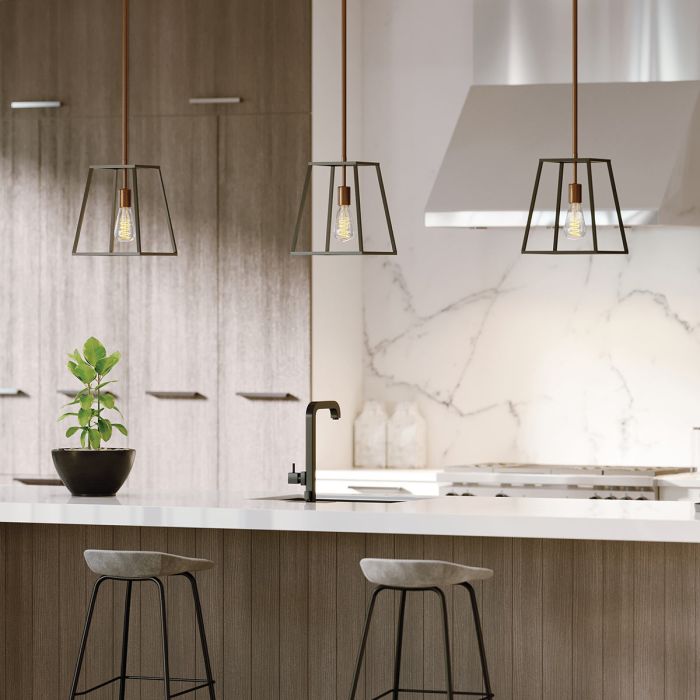 Fulton 1 Light Pendant - Bronze and Brass