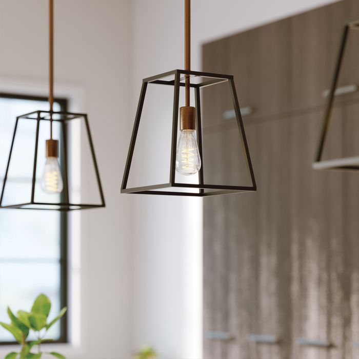Fulton 1 Light Pendant - Bronze and Brass