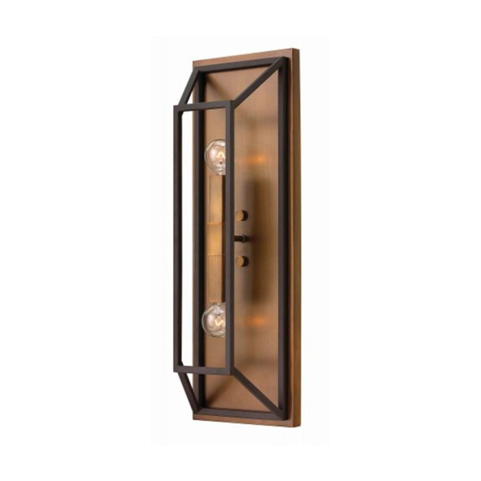 Fulton 2 Light Wall Light - Bronze and Brass