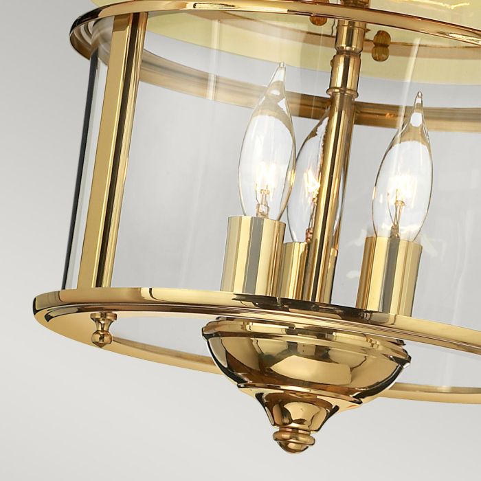 Gentry 3 Light Flush - Polished Brass