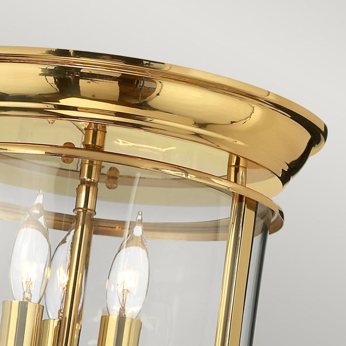 Gentry 3 Light Flush - Polished Brass